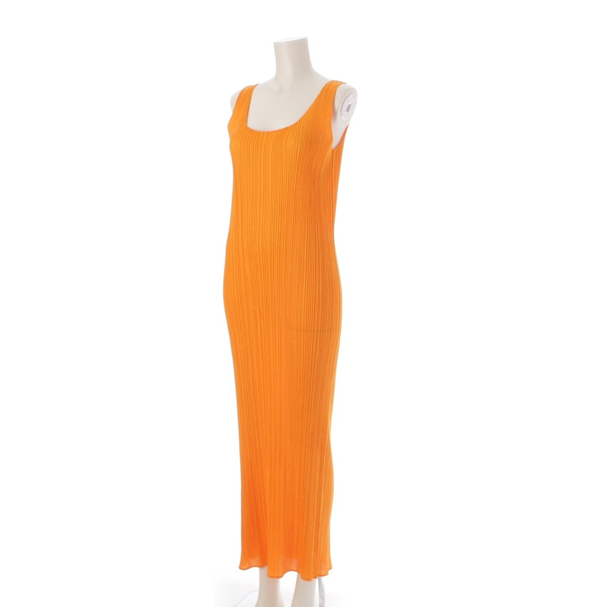 PLEATS PLEASE ISSEY  Sleeveless long one piece PP31-JH225 Orange 4