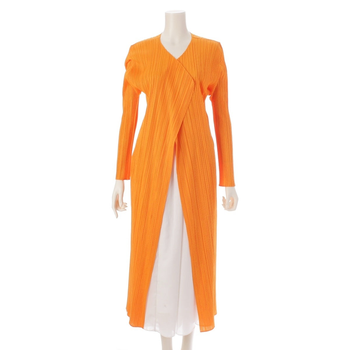 PLEATS PLEASE ISSEY  Light coat long cardigan PP31-JA221 Orange 4