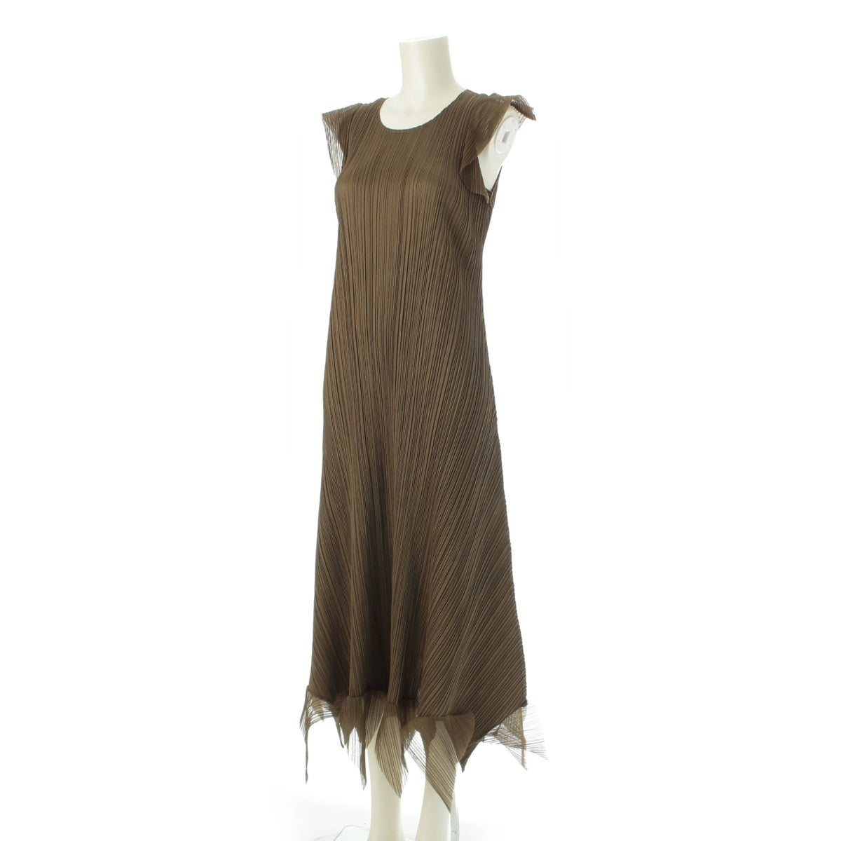 PLEATS PLEASE ISSEY  Design Sleeveless Long one piece PP61-JH613 khaki 3