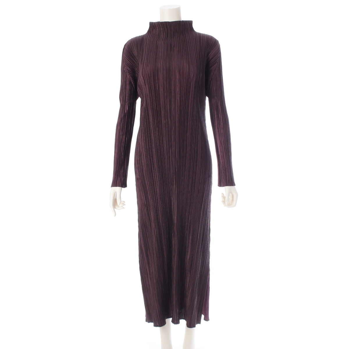 PLEATS PLEASE ISSEY  Long sleeves, Bottle neck one piece PP63-JH816 Gradient purple burgundy 4