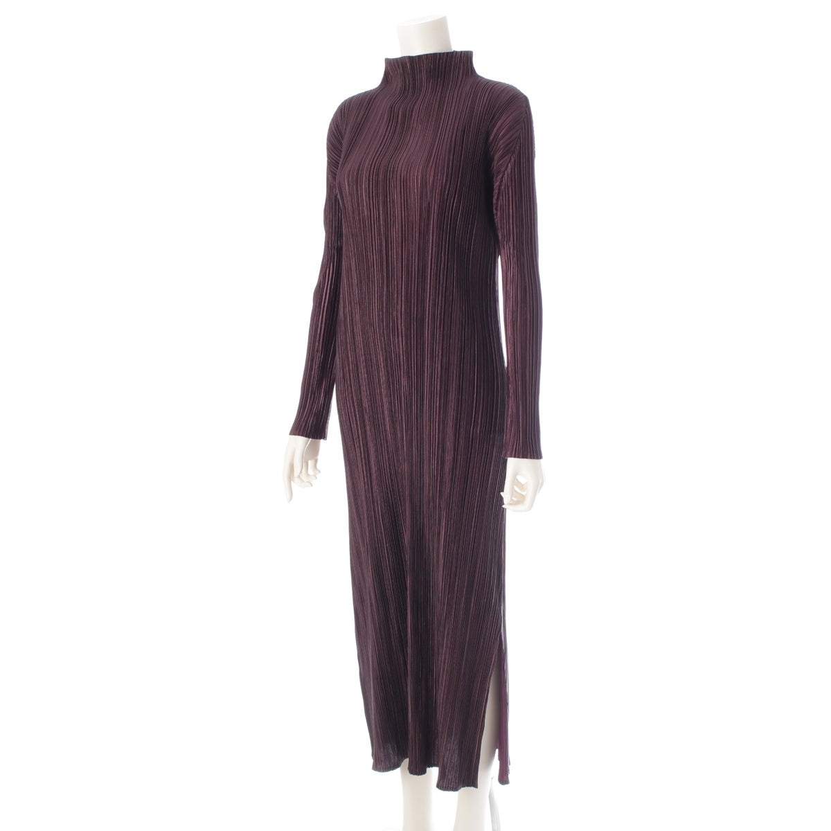 PLEATS PLEASE ISSEY  Long sleeves, Bottle neck one piece PP63-JH816 Gradient purple burgundy 4