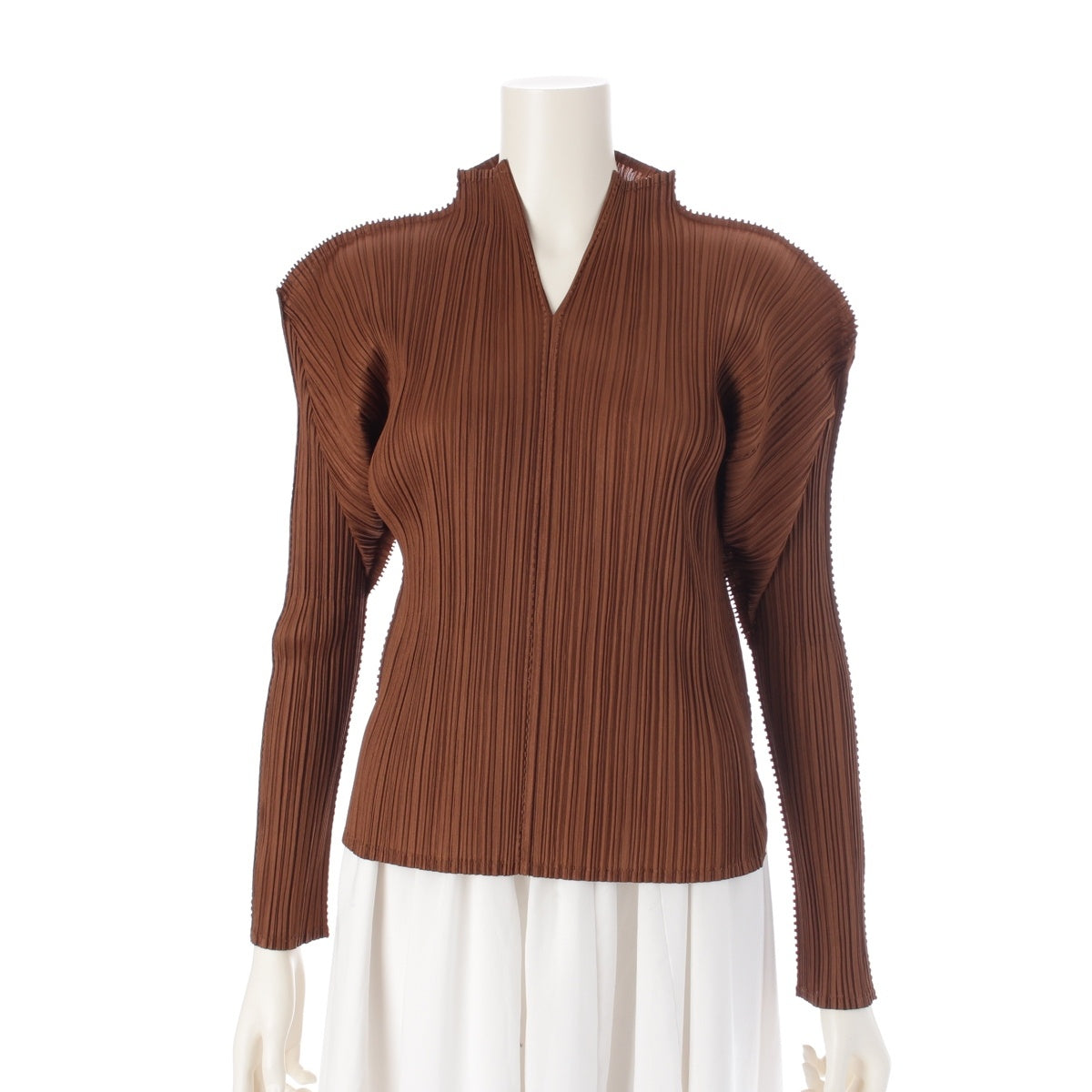 PLEATS PLEASE ISSEY  Pullover Skipper Design tops Long sleeve PP33-JK123 Brown 3