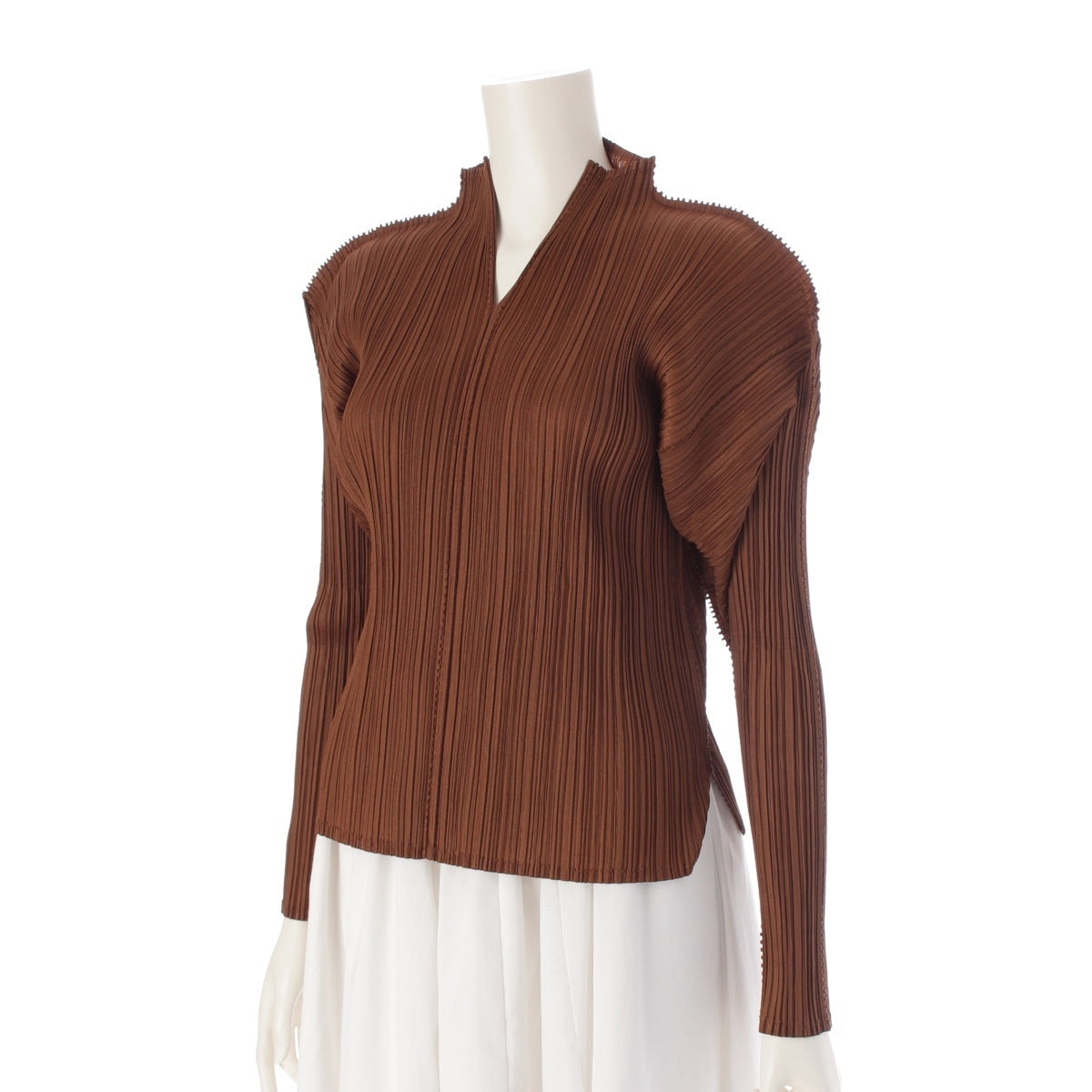 PLEATS PLEASE ISSEY  Pullover Skipper Design tops Long sleeve PP33-JK123 Brown 3
