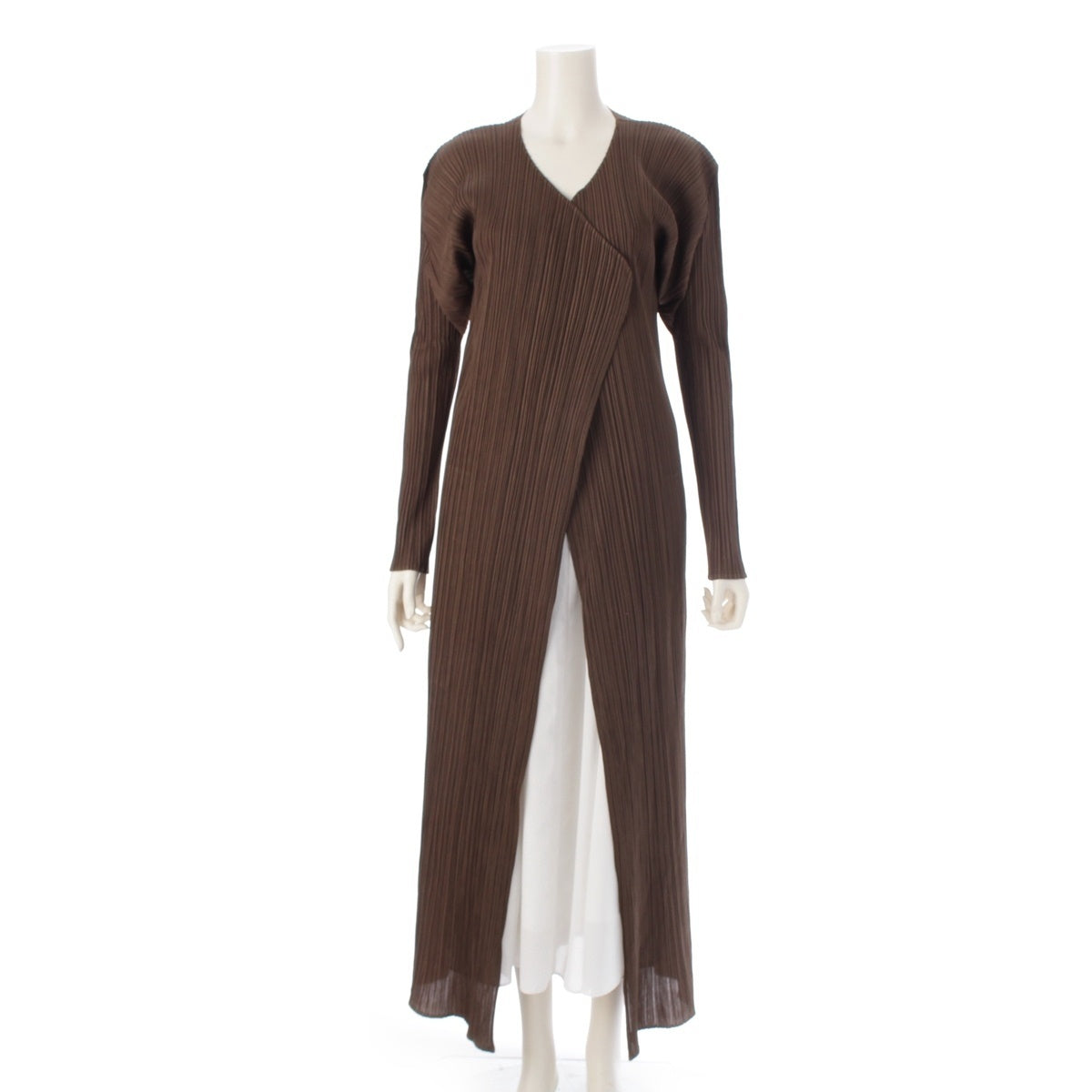 PLEATS PLEASE ISSEY  Long long sleeve cardigan tops PP83-JH117 Khaki green 4