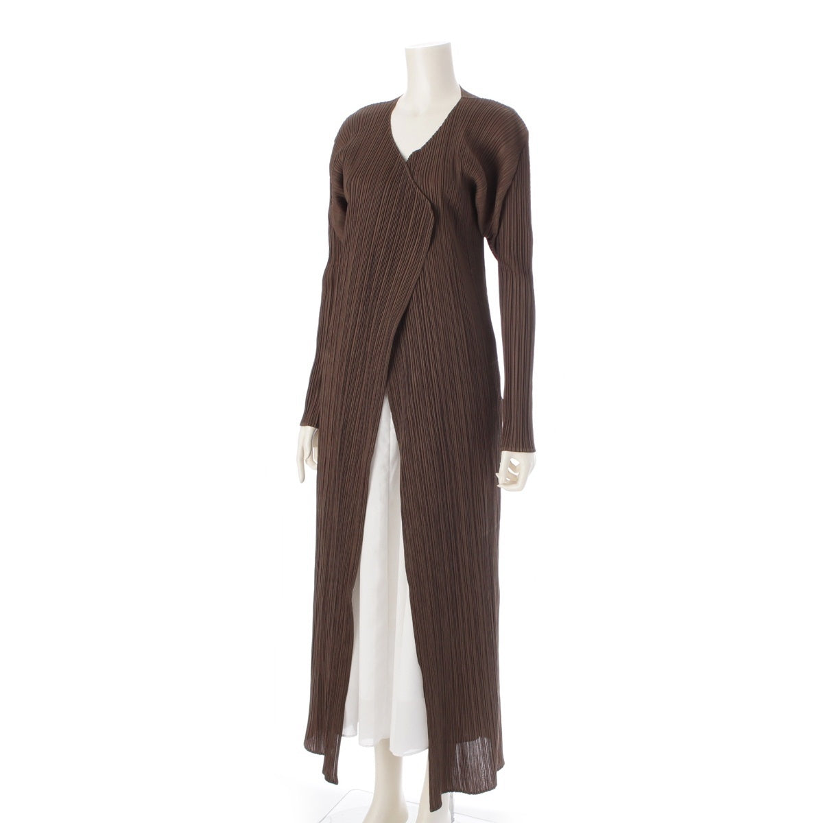 PLEATS PLEASE ISSEY  Long long sleeve cardigan tops PP83-JH117 Khaki green 4