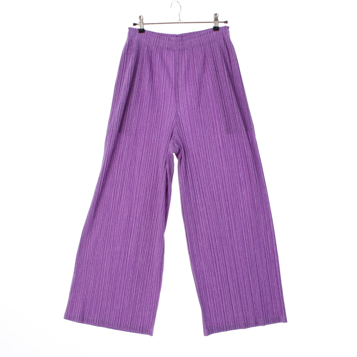 PLEATS PLEASE ISSEY  Ramie Blend Uneven dyed wide easy Pants Bottoms PP01-JF734 Lavender Purple