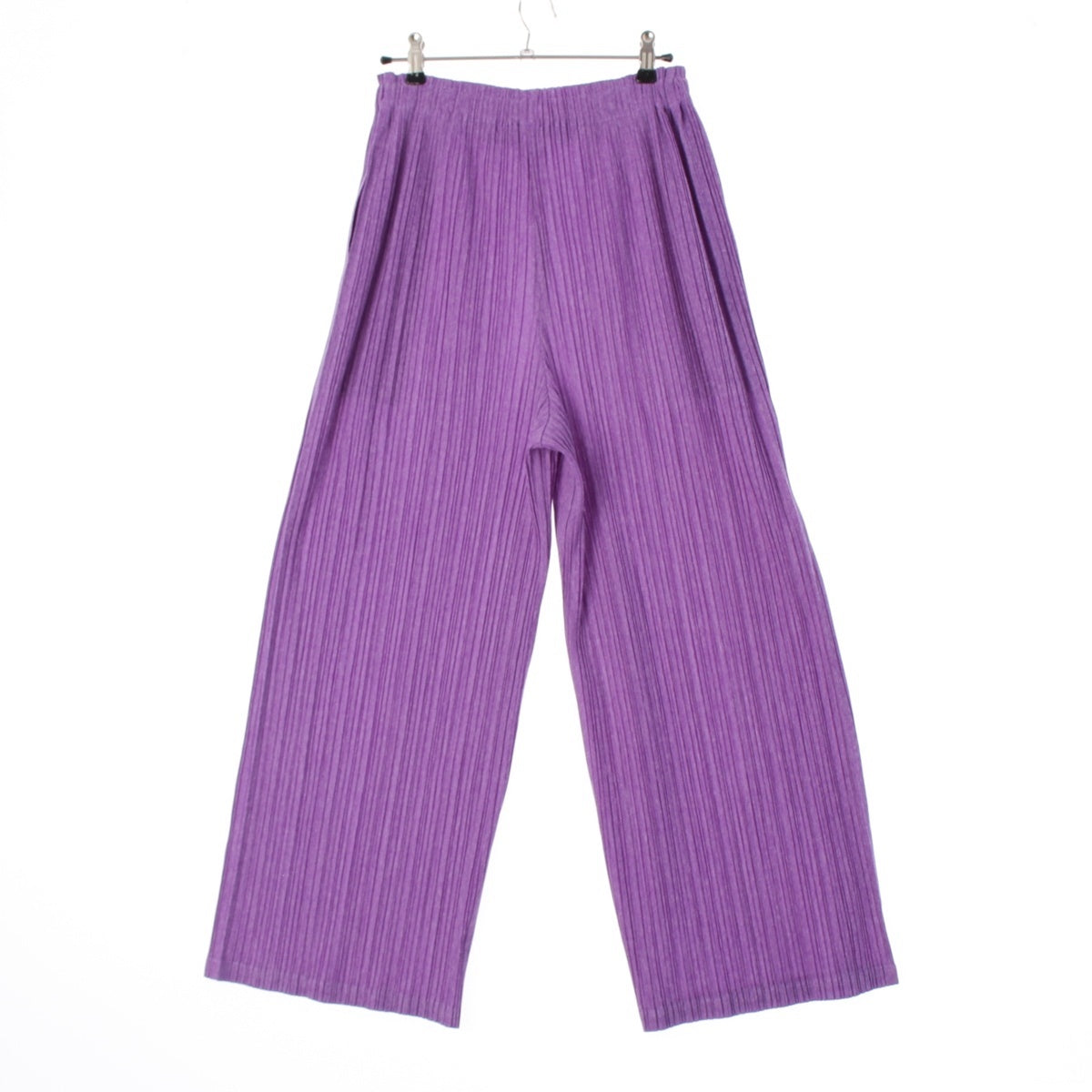 PLEATS PLEASE ISSEY  Ramie Blend Uneven dyed wide easy Pants Bottoms PP01-JF734 Lavender Purple