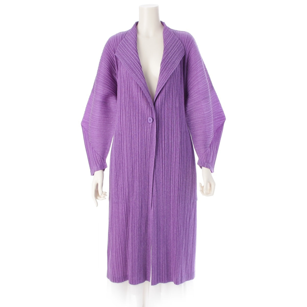 PLEATS PLEASE ISSEY  Polyester Ramie Blend Uneven dyeing and deformation coat Jacket PP01-JA733 Lavender Purple 4