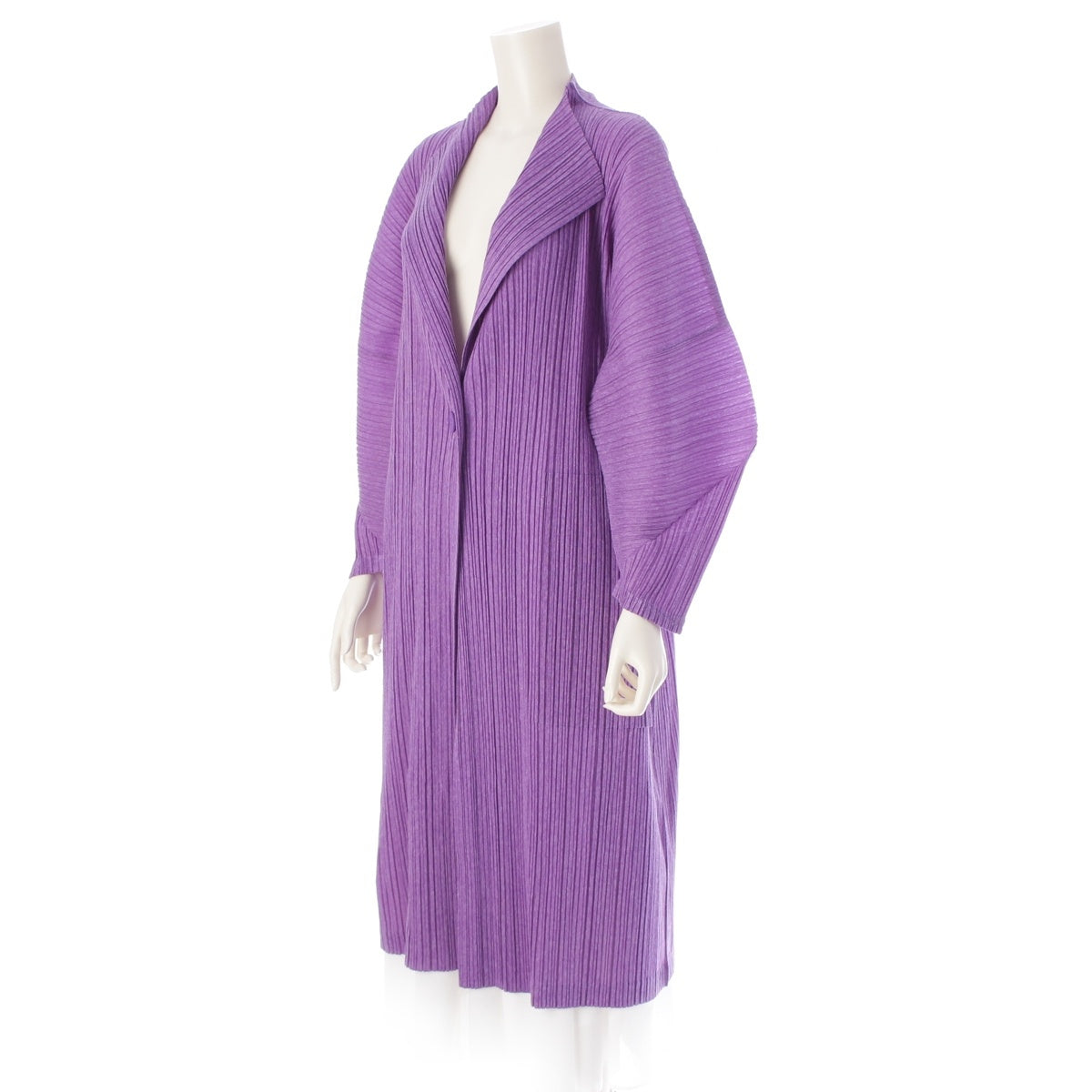 PLEATS PLEASE ISSEY  Polyester Ramie Blend Uneven dyeing and deformation coat Jacket PP01-JA733 Lavender Purple 4