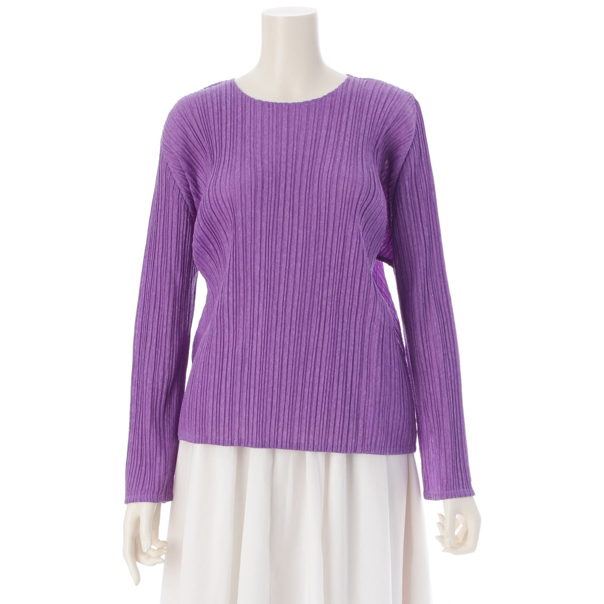 PLEATS PLEASE ISSEY  Polyester Ramie Blend Long sleeve tops PP01-JK731 Lavender Purple 4
