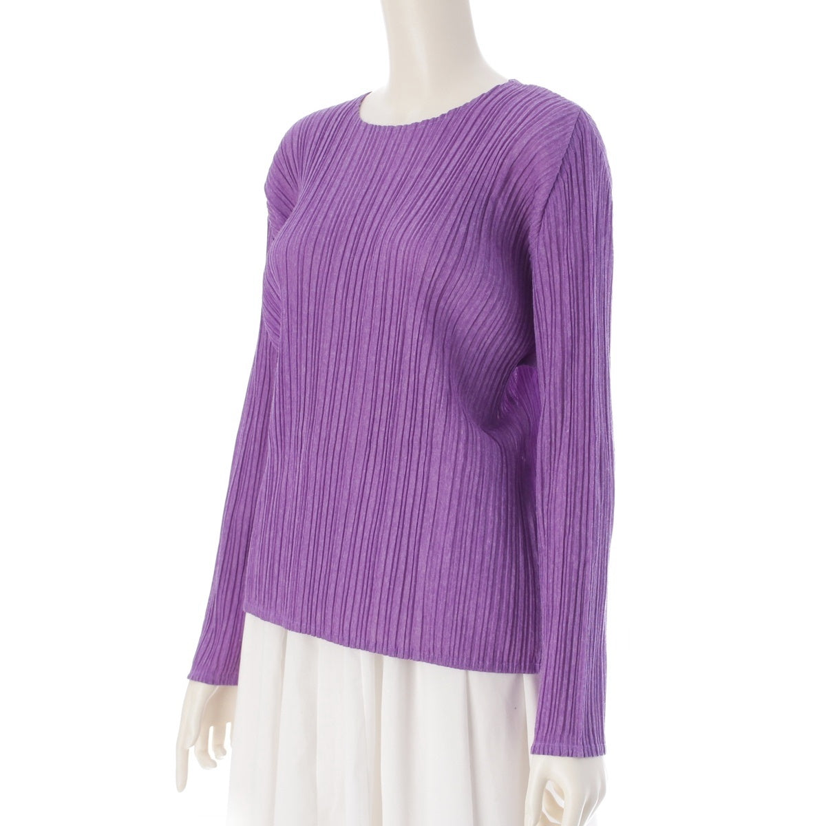 PLEATS PLEASE ISSEY  Polyester Ramie Blend Long sleeve tops PP01-JK731 Lavender Purple 4