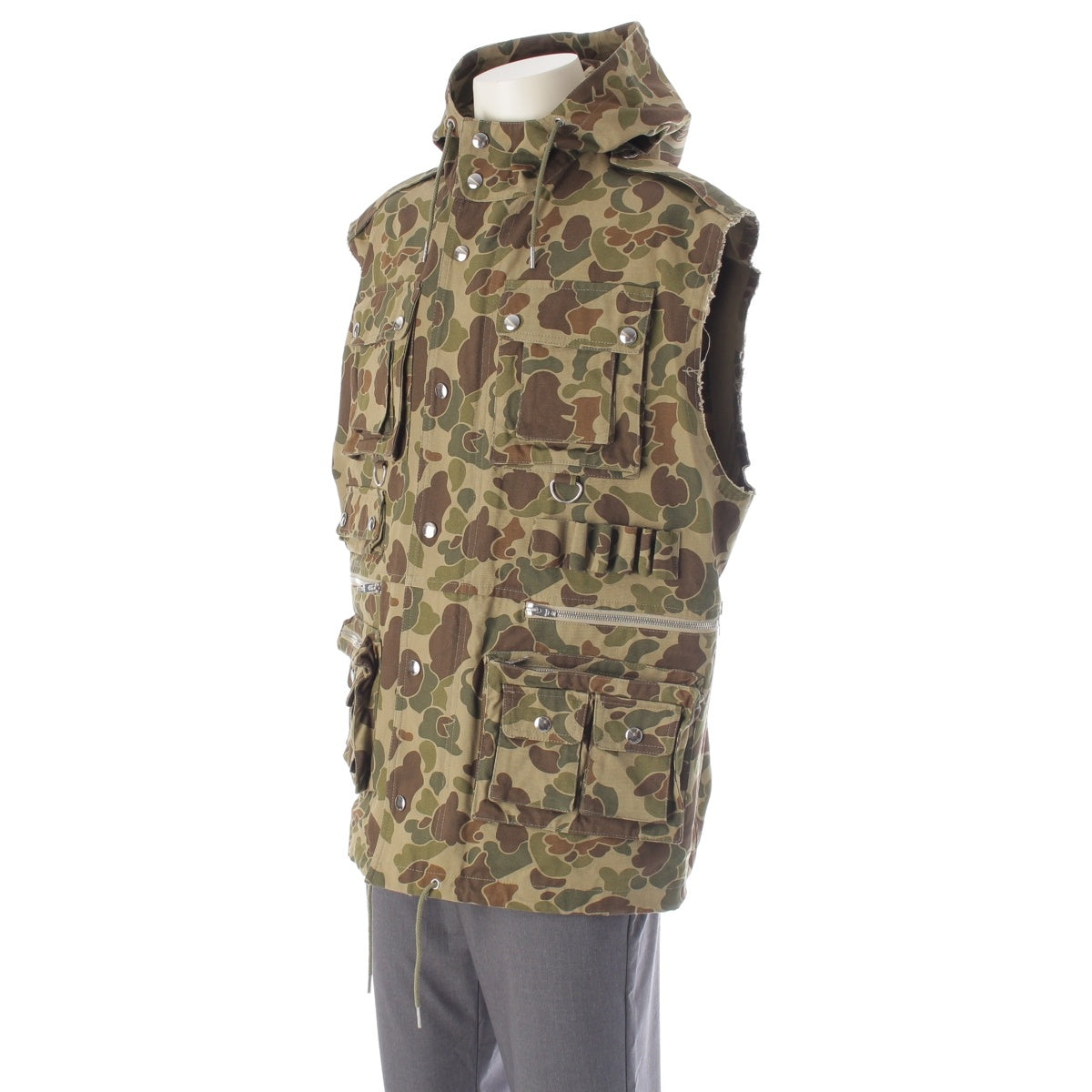 CELINE cotton Camouflage Zip-Up Best 2W5650600 khaki 46