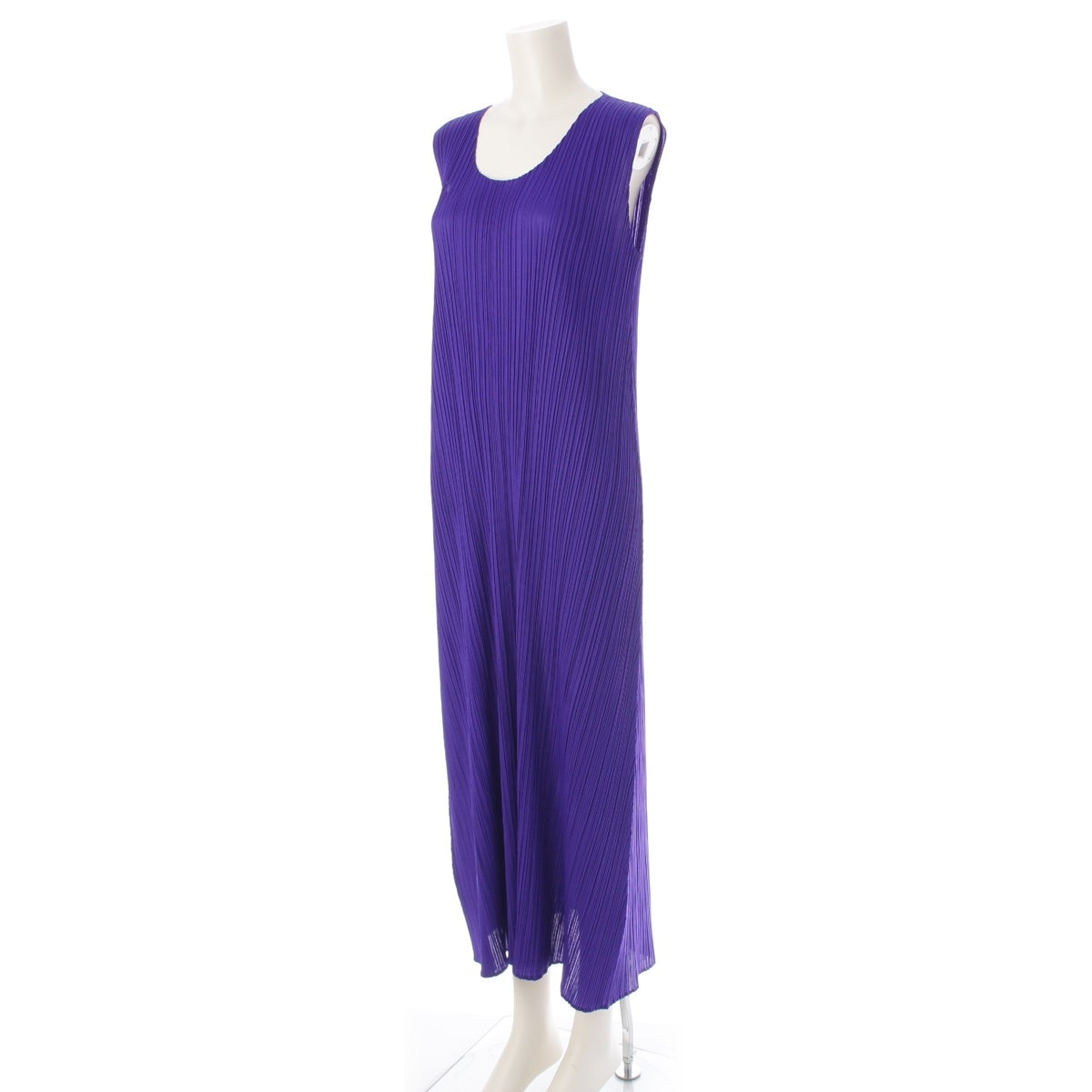 PLEATS PLEASE ISSEY  Sleeveless Round Neck Sleeveless one piece dress PP63-JH894 Royal Blue