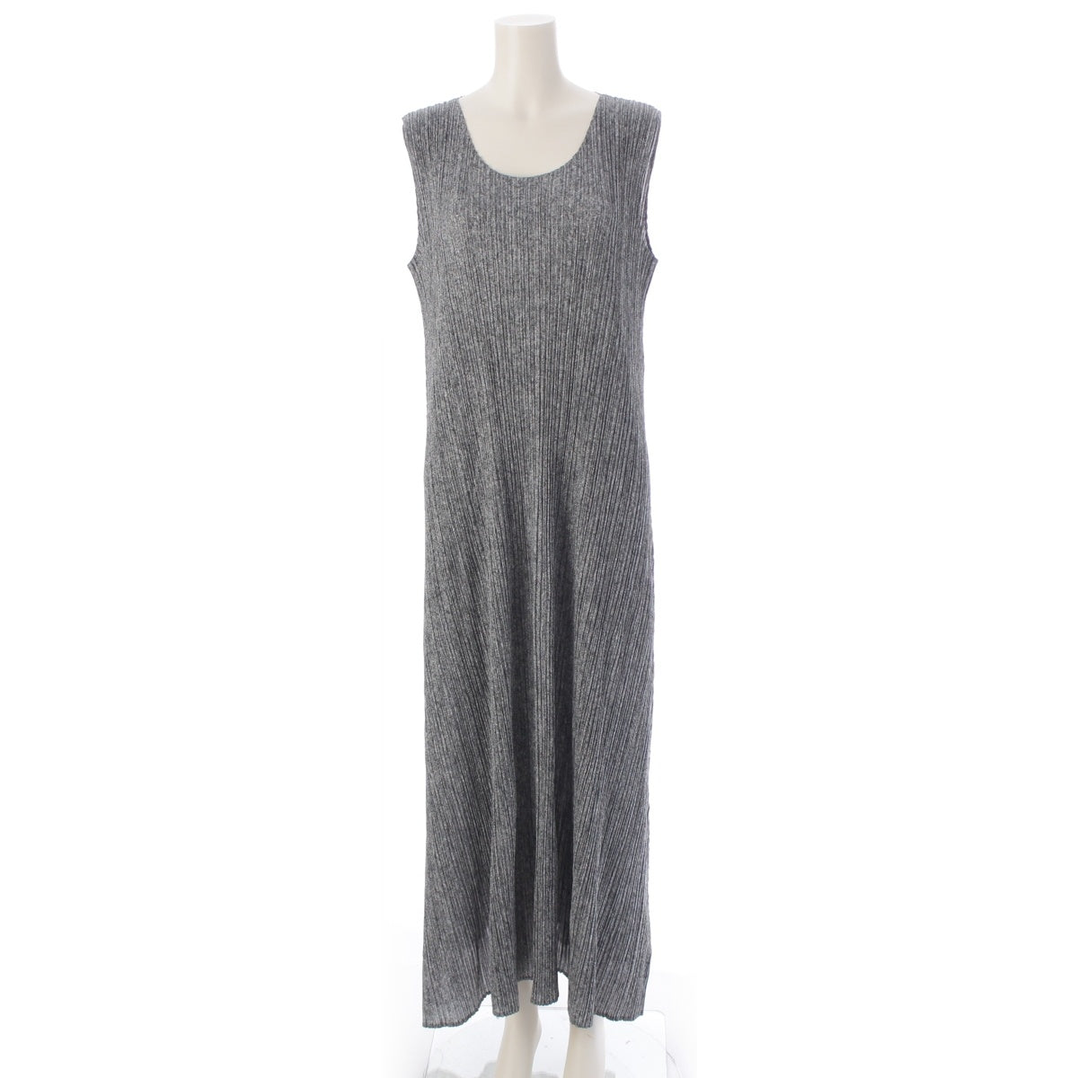 PLEATS PLEASE ISSEY  Sleeveless long all-over pattern one piece Bottoms Tops PP02-JH822 Multicolor Green Gray 5