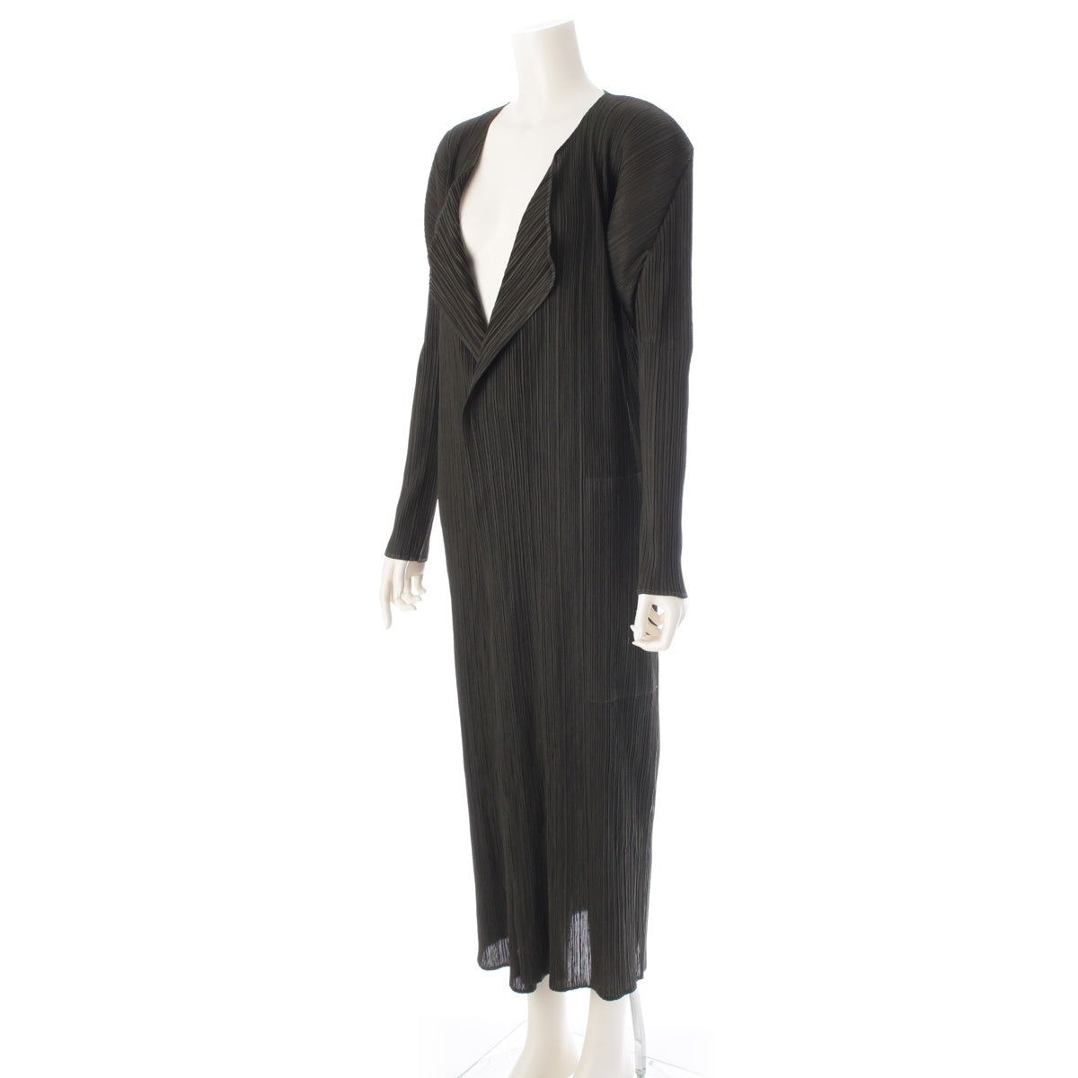 PLEATS PLEASE ISSEY  long cardigan coat PP53-JH249 Moss green 4