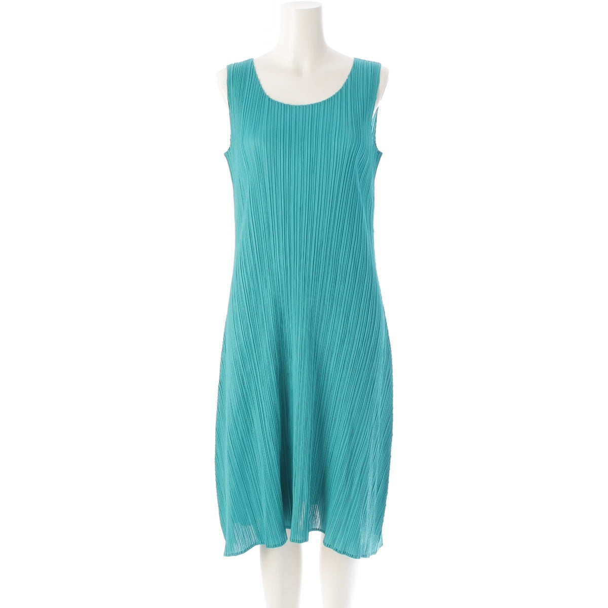 PLEATS PLEASE ISSEY  No sleeve one piece dress PP01-JH188 green 5