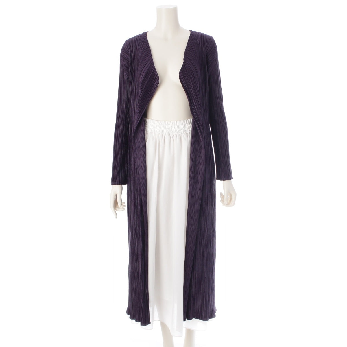 PLEATS PLEASE ISSEY  Long long sleeve cardigan tops PP63-JA207 purple 4