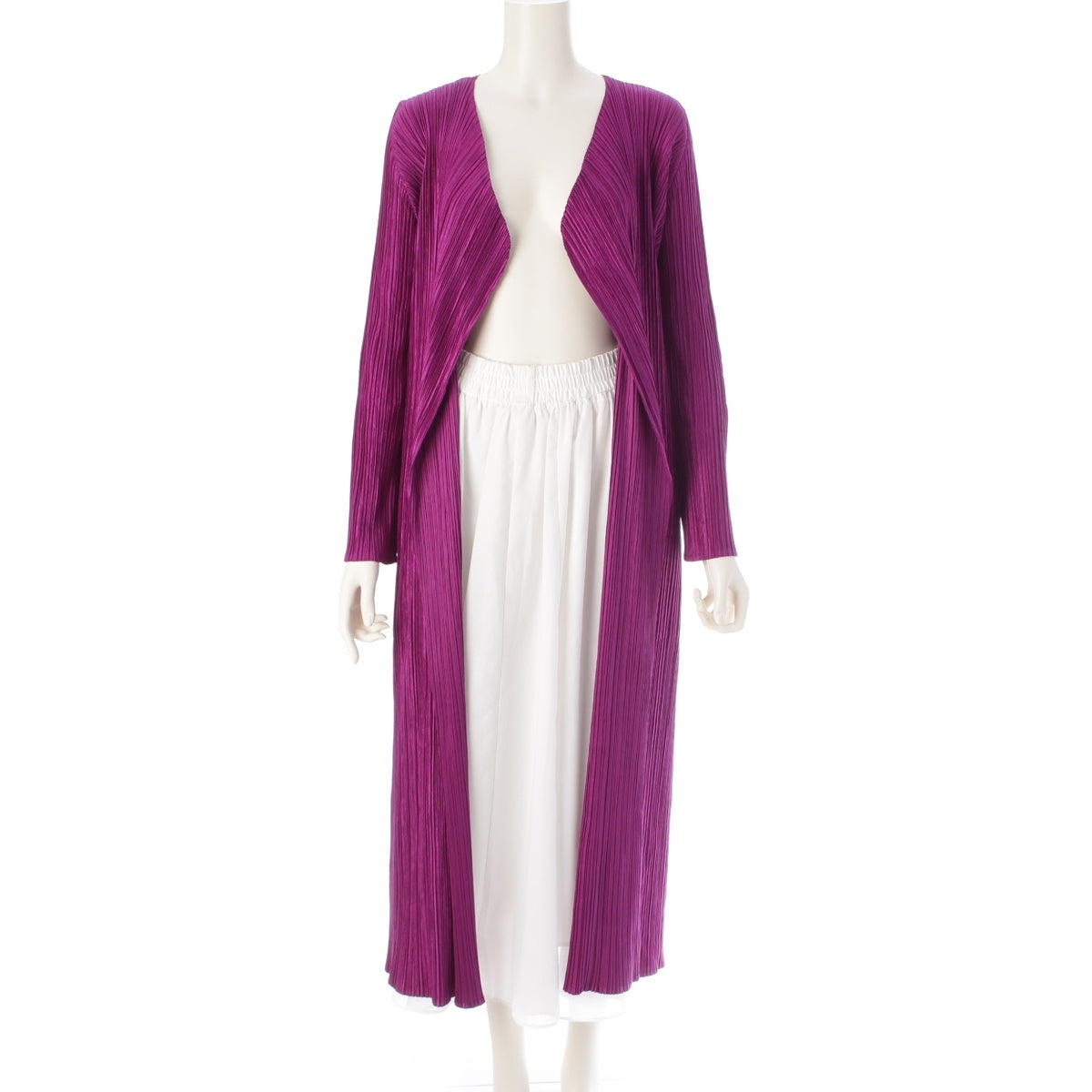 PLEATS PLEASE ISSEY  Long sleeve long cardigan PP53-JA207 purple 4