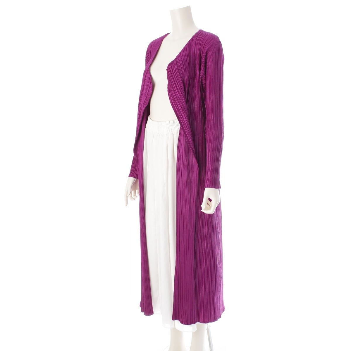 PLEATS PLEASE ISSEY  Long sleeve long cardigan PP53-JA207 purple 4