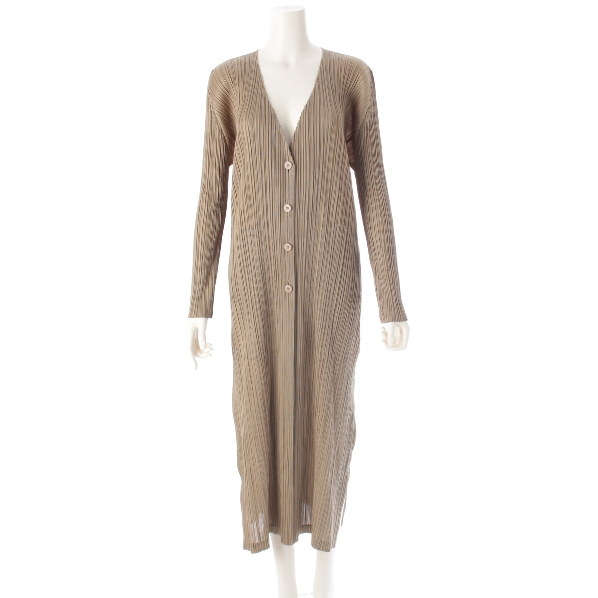 PLEATS PLEASE ISSEY  long cardigan one piece PP73-JA204 Sage green 04