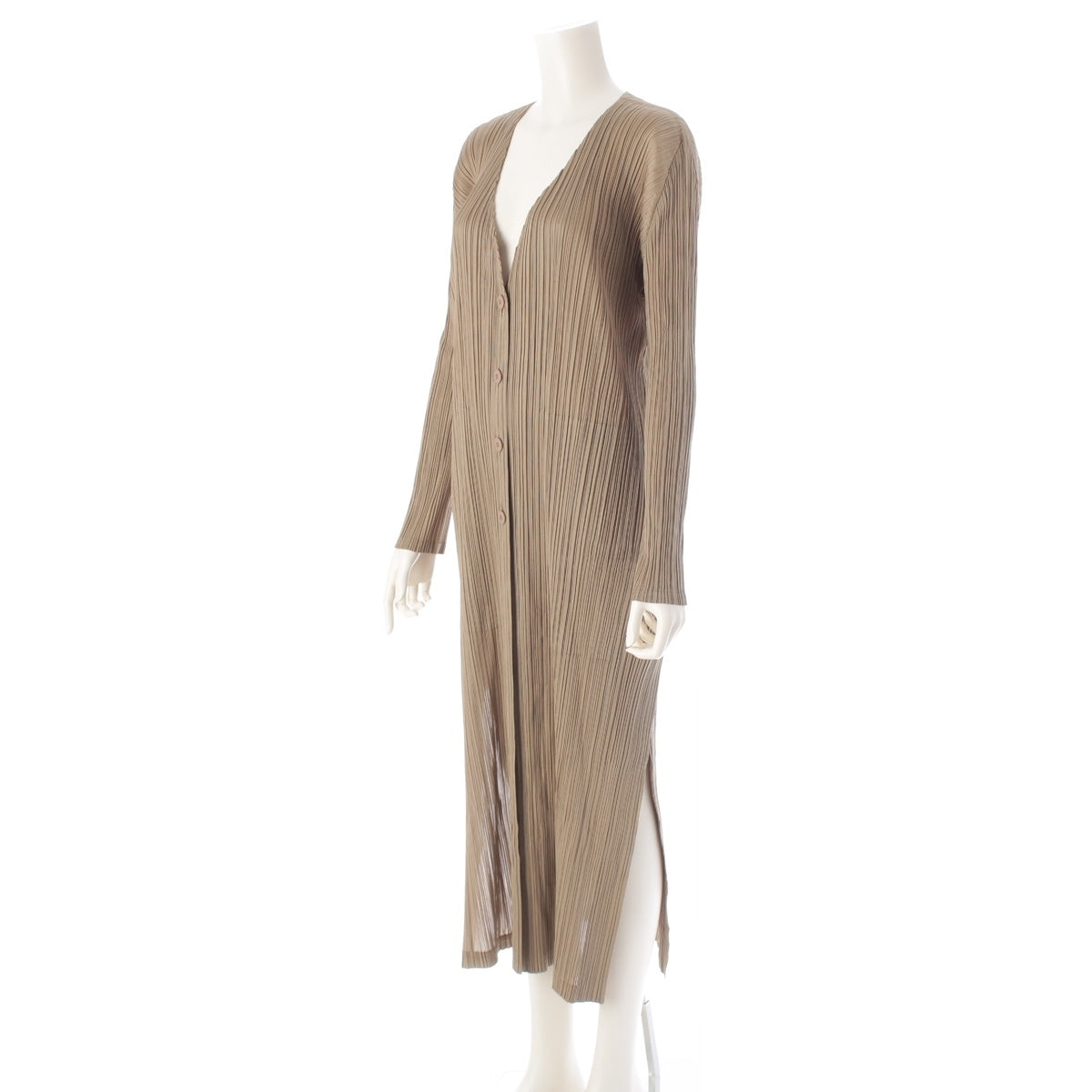 PLEATS PLEASE ISSEY  long cardigan one piece PP73-JA204 Sage green 04