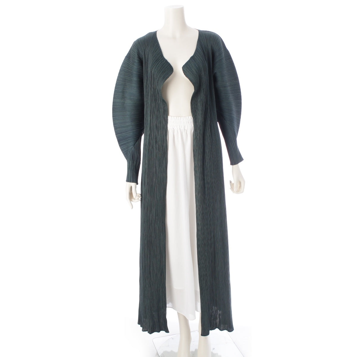 PLEATS PLEASE ISSEY  Long sleeve long cardigan tops PP94-JH617 Green system 4