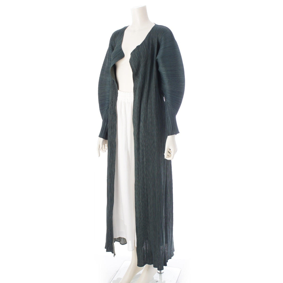 PLEATS PLEASE ISSEY  Long sleeve long cardigan tops PP94-JH617 Green system 4