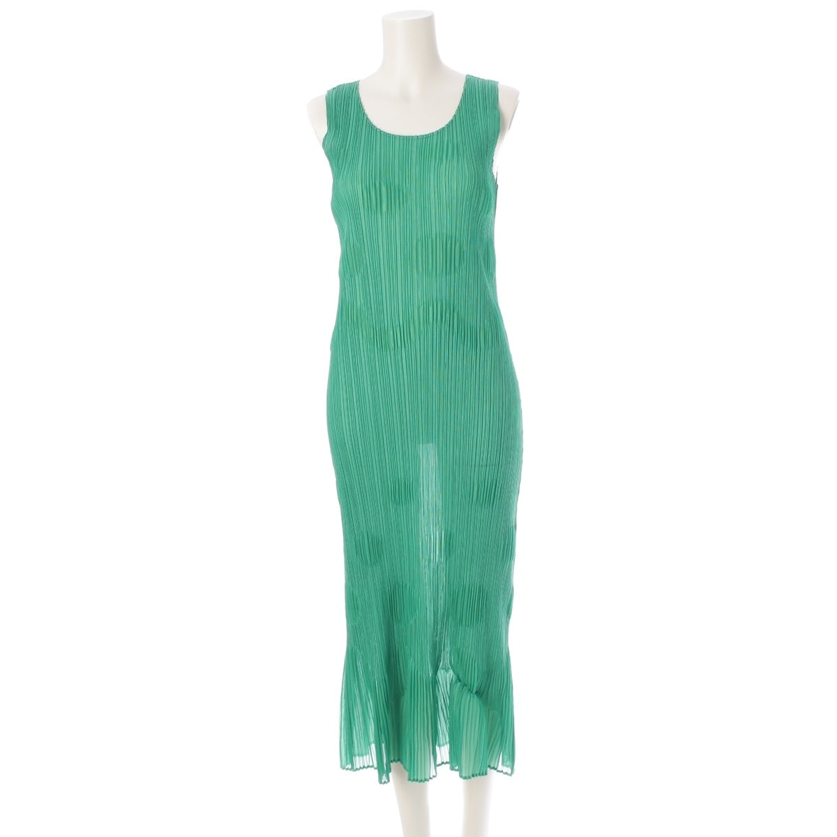 PLEATS PLEASE ISSEY  Dot design sleeveless one piece dress PP81-JH797 Green system 4
