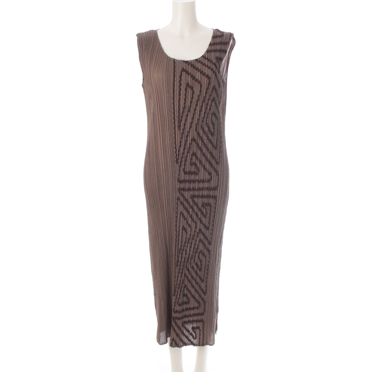PLEATS PLEASE ISSEY  Design Sleeveless one piece dress PP41-JH744 Brown 4