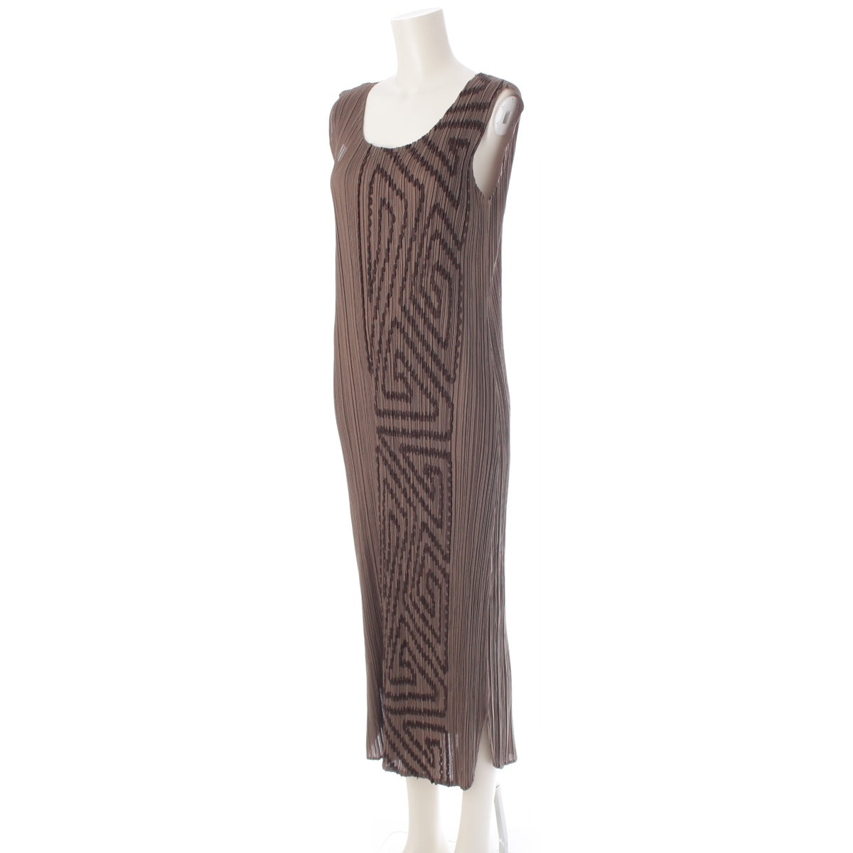PLEATS PLEASE ISSEY  Design Sleeveless one piece dress PP41-JH744 Brown 4