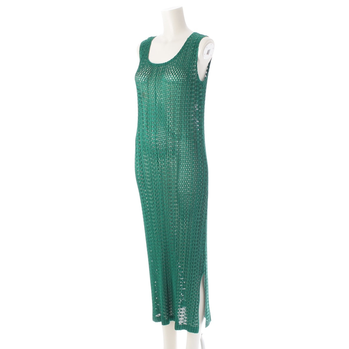 PLEATS PLEASE ISSEY  Mesh Punching Sleeveless Long one piece PP73-JH814 green 4