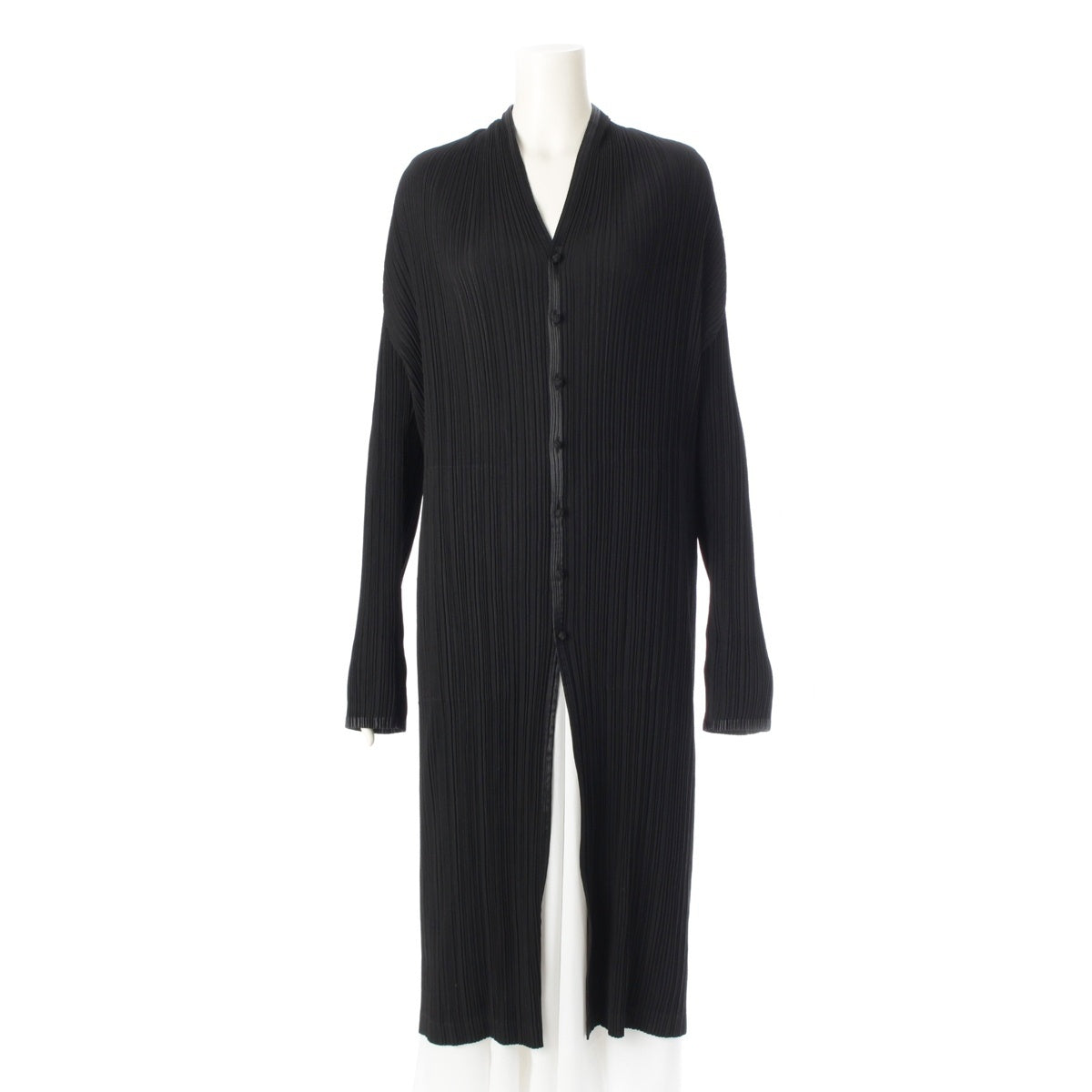 ISSEY MIYAKE Button design: Chinese style buttons, long cardigan coat IM82-FA602 black L