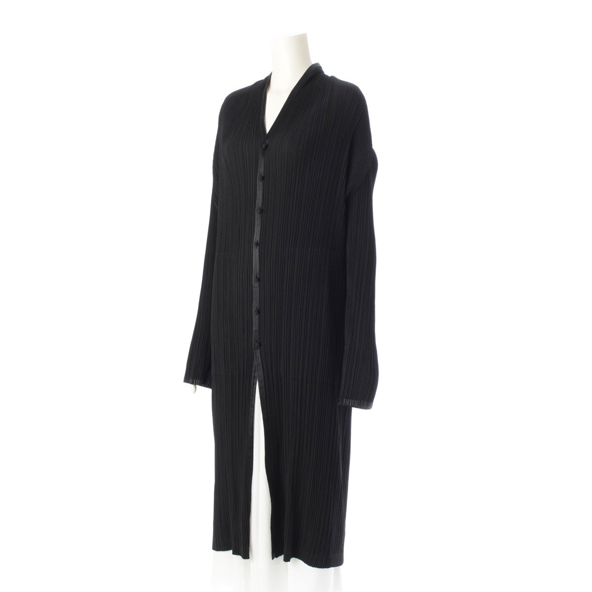 ISSEY MIYAKE Button design: Chinese style buttons, long cardigan coat IM82-FA602 black L