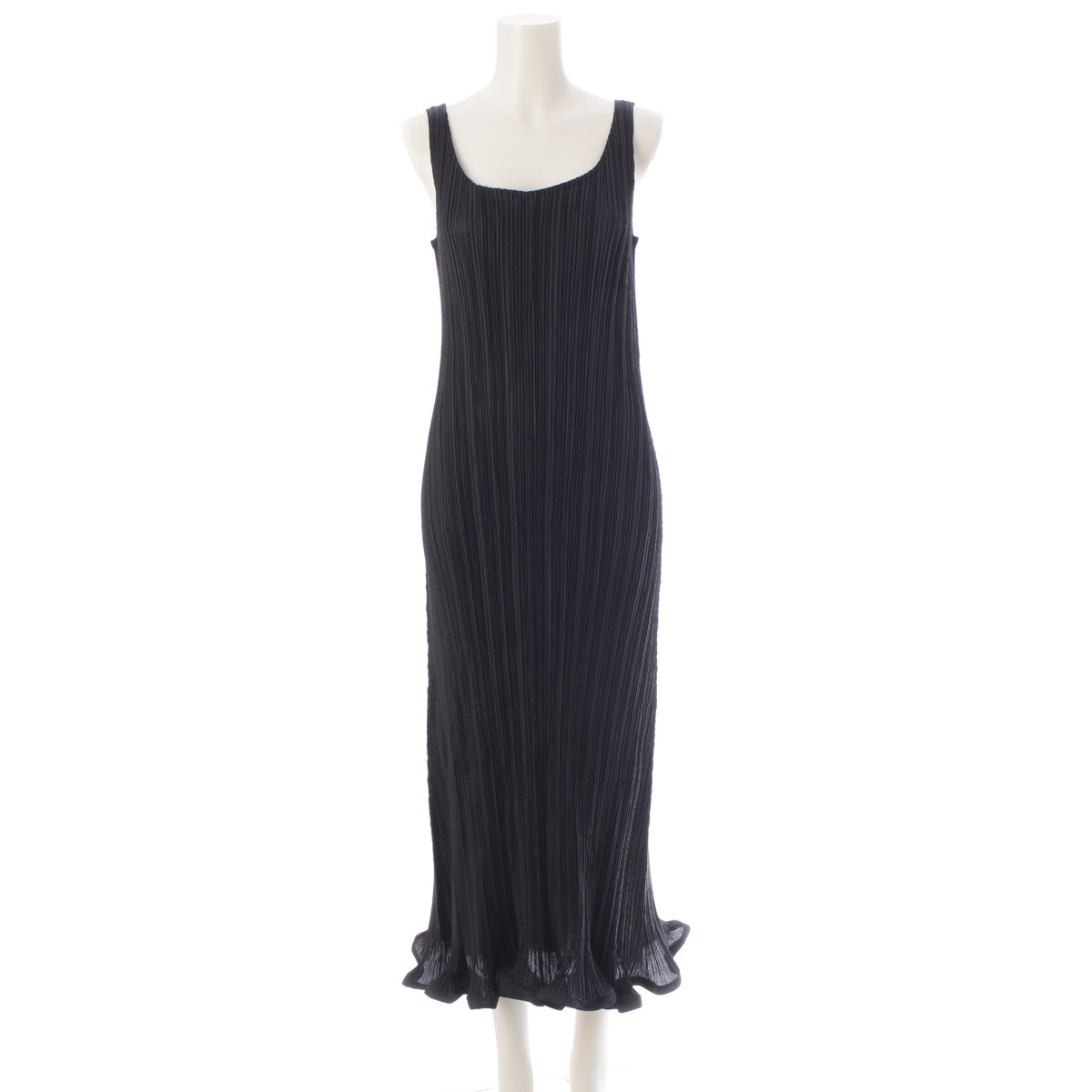 ISSEY MIYAKE Pleated wavy crinkle design sleeveless one piece IM 71-FH922 black S