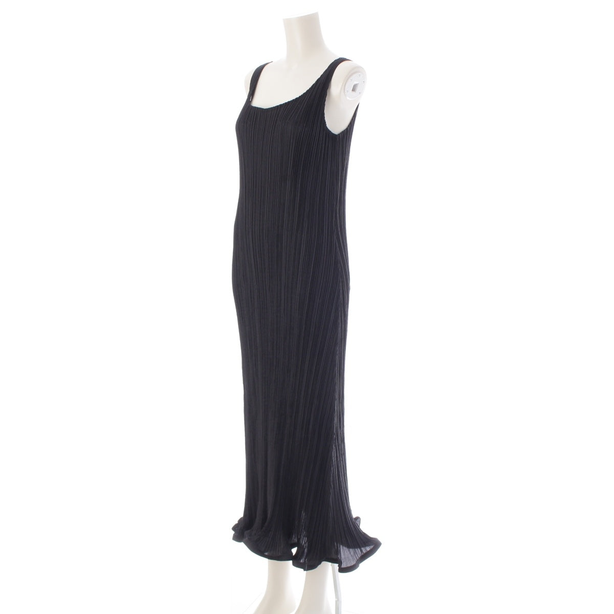 ISSEY MIYAKE Pleated wavy crinkle design sleeveless one piece IM 71-FH922 black S