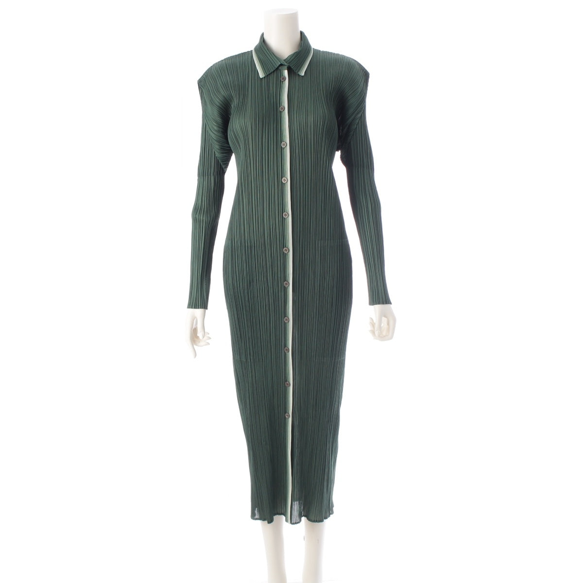 PLEATS PLEASE ISSEY Vintage Gradient Long Long sleeve shirt Light Coat PP96-JK056 Green multicolor 4