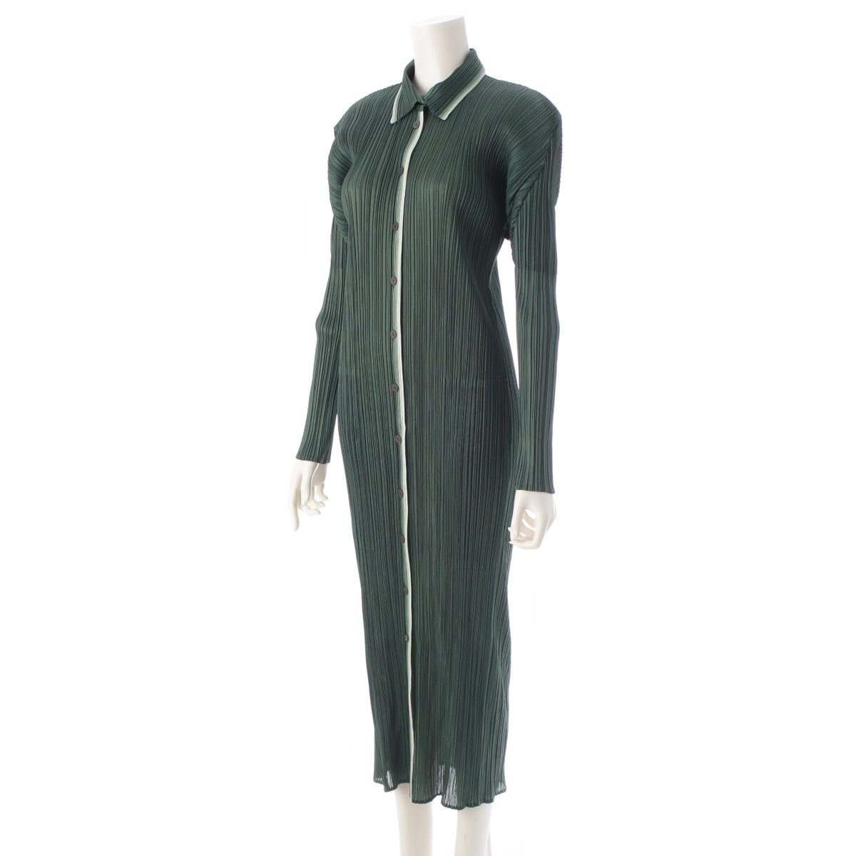 PLEATS PLEASE ISSEY  Vintage Gradient Long Long sleeve shirt Light Coat PP96-JK056 Green multicolor 4