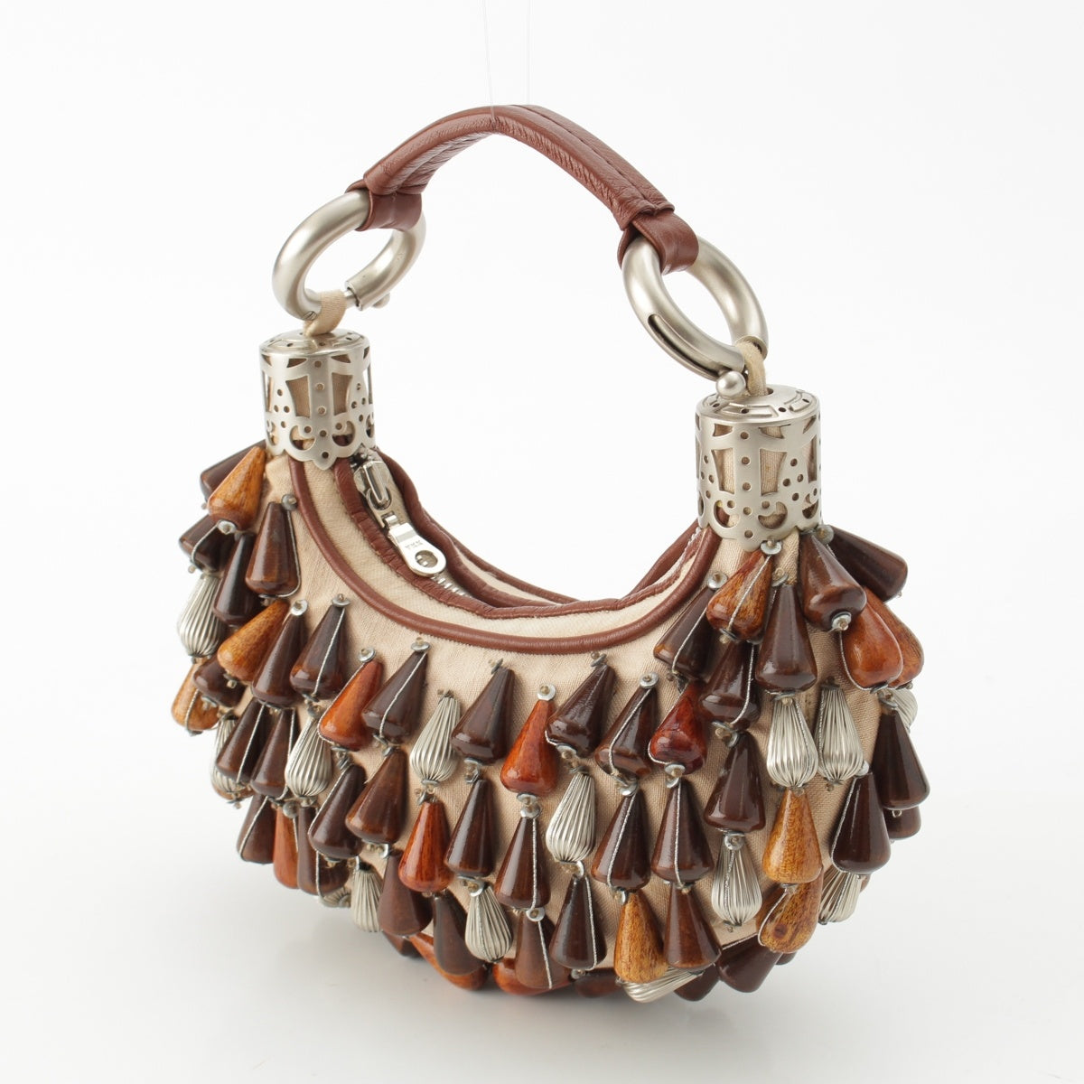 Chloe Phoebe vintage beaded wood bracelet Handbag Brown