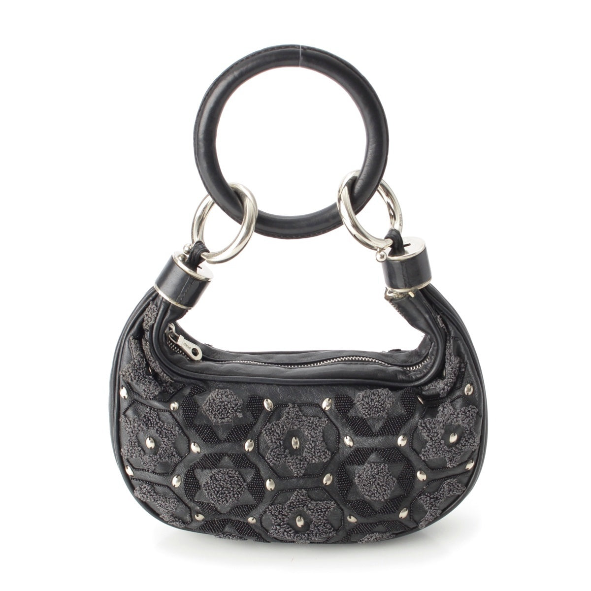 Chloe Vintage Beaded Pile Bracelet Handbag black