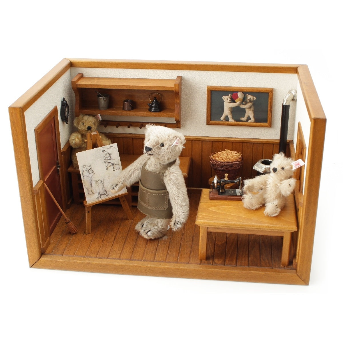 Steiff White Tag Teddy Bear 100th Anniversary Workshop Limited to 1902 pieces 3 Teddy Bears & Miniature Set Toys 038907 beige