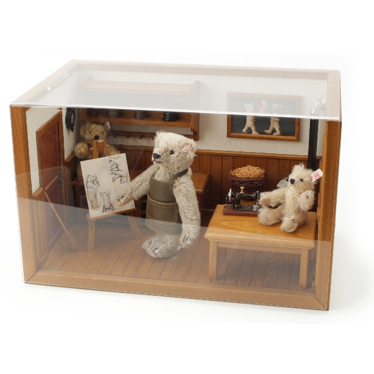 Steiff White Tag Teddy Bear 100th Anniversary Workshop Limited to 1902 pieces 3 Teddy Bears & Miniature Set Toys 038907 beige