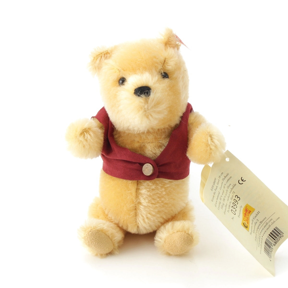 Steiff White Tag CLASSIC POOH Winnie the Pooh 75th Anniversary Limited Edition Teddy Bear Toys 680090 yellow