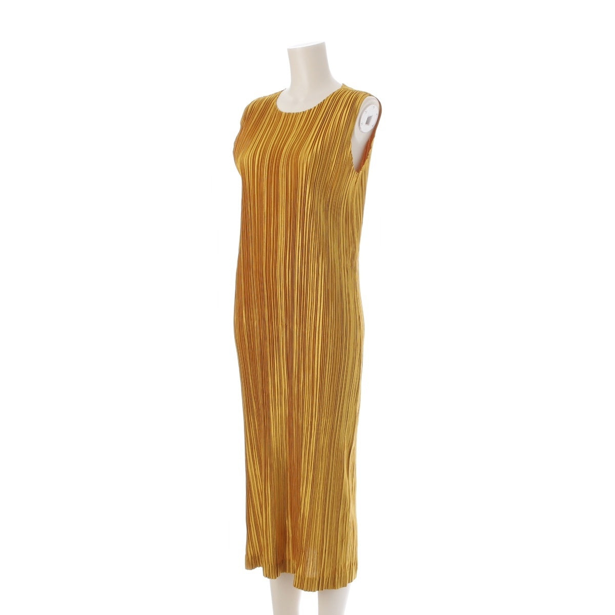 PLEATS PLEASE ISSEY  Sleeveless long one piece dress yellow 4