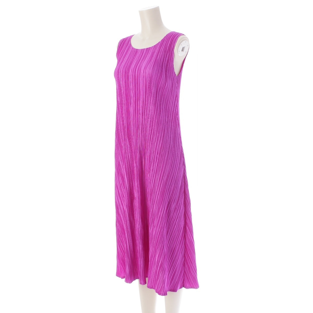 PLEATS PLEASE ISSEY  Sleeveless Crew Neck Long one piece dress PP43-JH204 pink 3