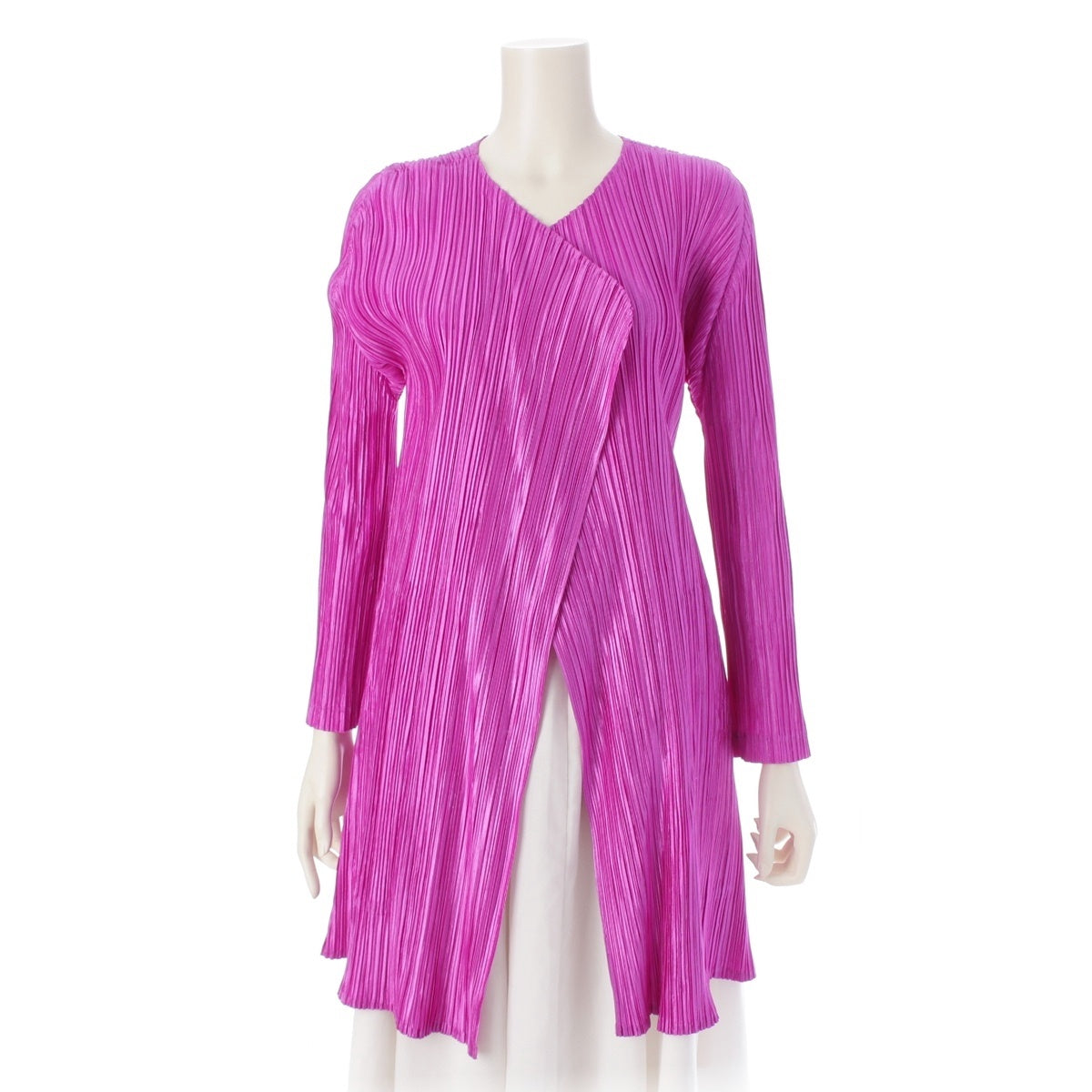 PLEATS PLEASE ISSEY  long cardigan Shirt jacket pink 4