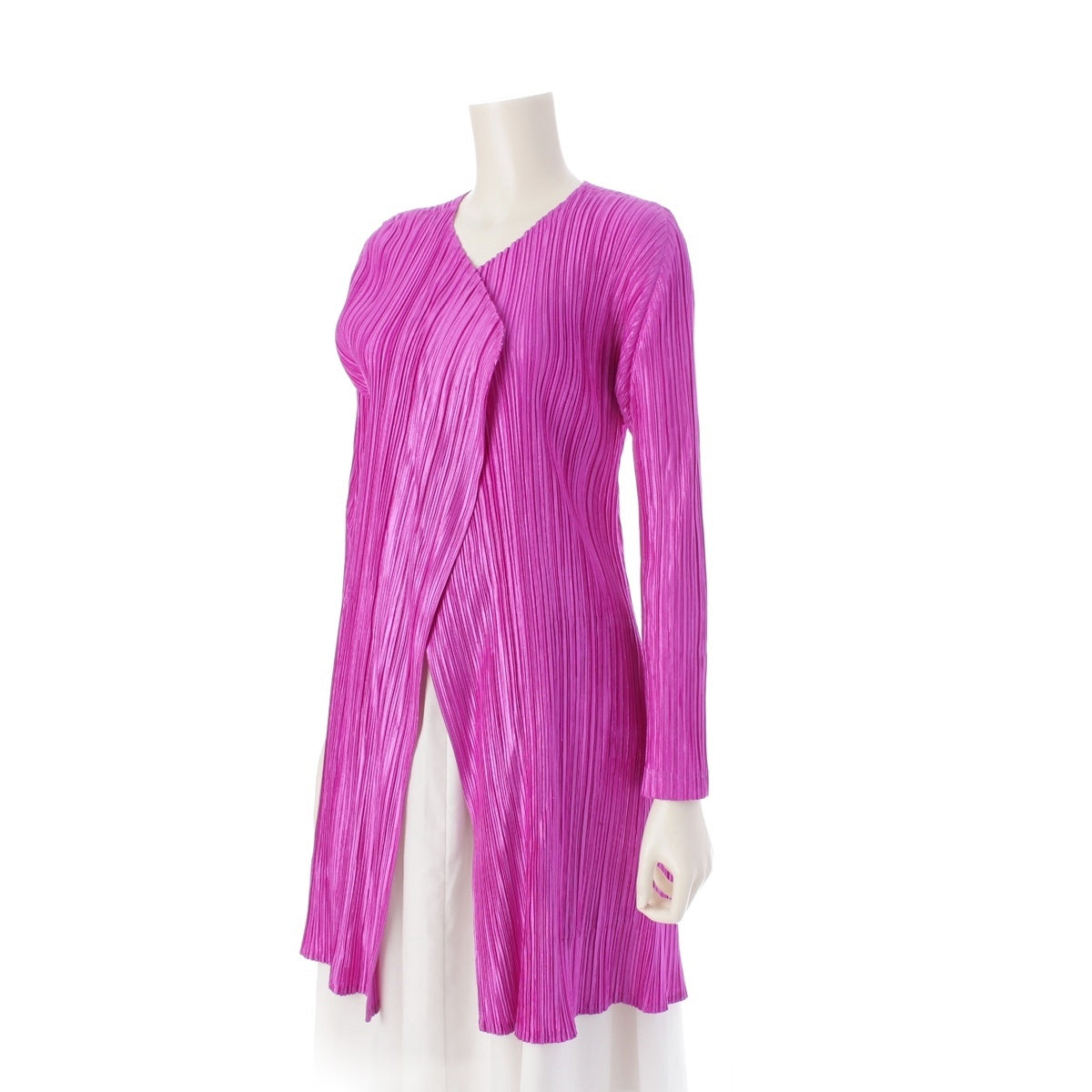 PLEATS PLEASE ISSEY  long cardigan Shirt jacket pink 4