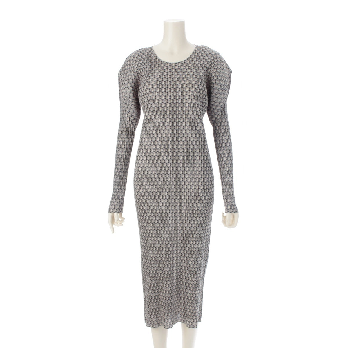 PLEATS PLEASE ISSEY  Ball Moon Night All-over Pattern Crew Neck Long one piece dress PP73-JH749 multicolor 4