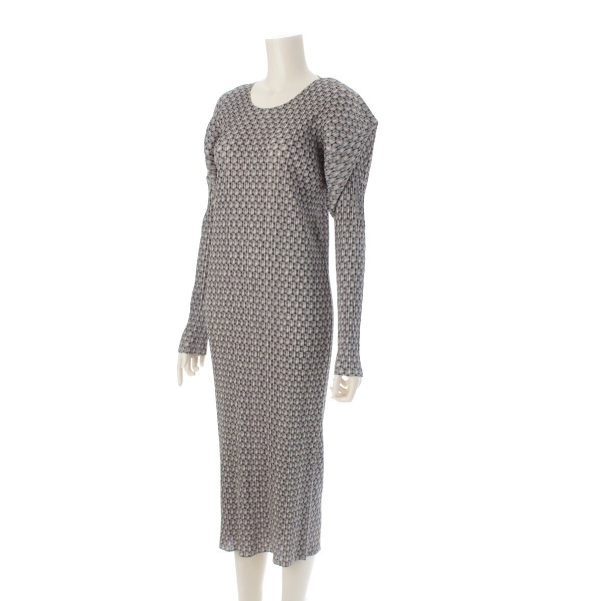 PLEATS PLEASE ISSEY  Ball Moon Night All-over Pattern Crew Neck Long one piece dress PP73-JH749 multicolor 4