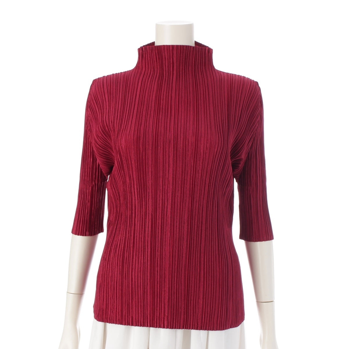 PLEATS PLEASE ISSEY  Short sleeve bottleneck Cut tops Red 4