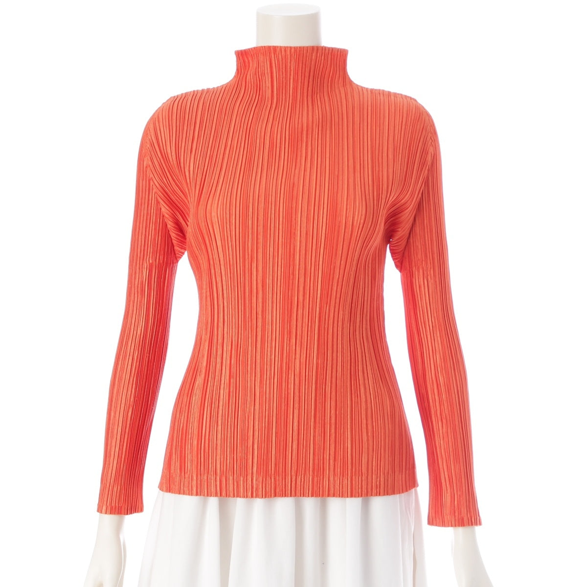 PLEATS PLEASE ISSEY  bottle neck long sleeves Cut tops Orange 3